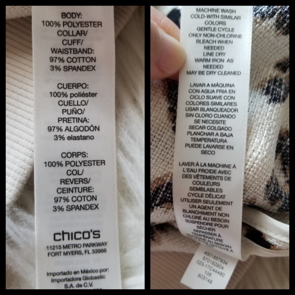 Chico's animal print full zip bomber jacket - Picture 7 of 7